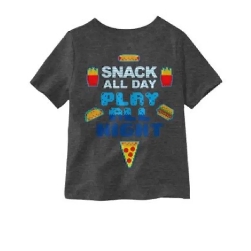 New HYBRID Little Boys Snack All Day Play All Night Graphic T-shirt 7